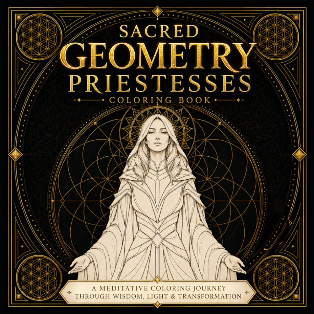 Sacred Geometry Priestesses: A Meditative Coloring Journey Through Wisdom, Light & Transformation