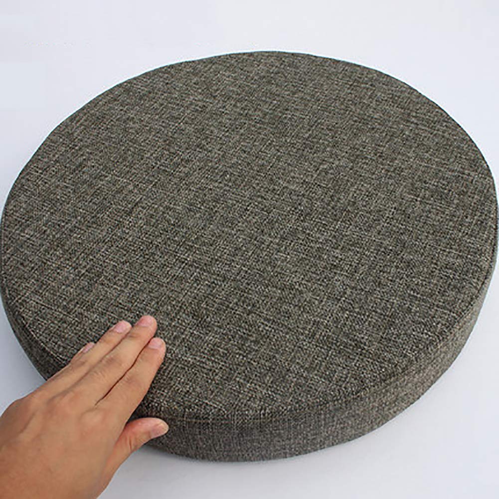 Coussin futon rond gris foncé 40x40cm pour méditation zen et assise tatami confortable