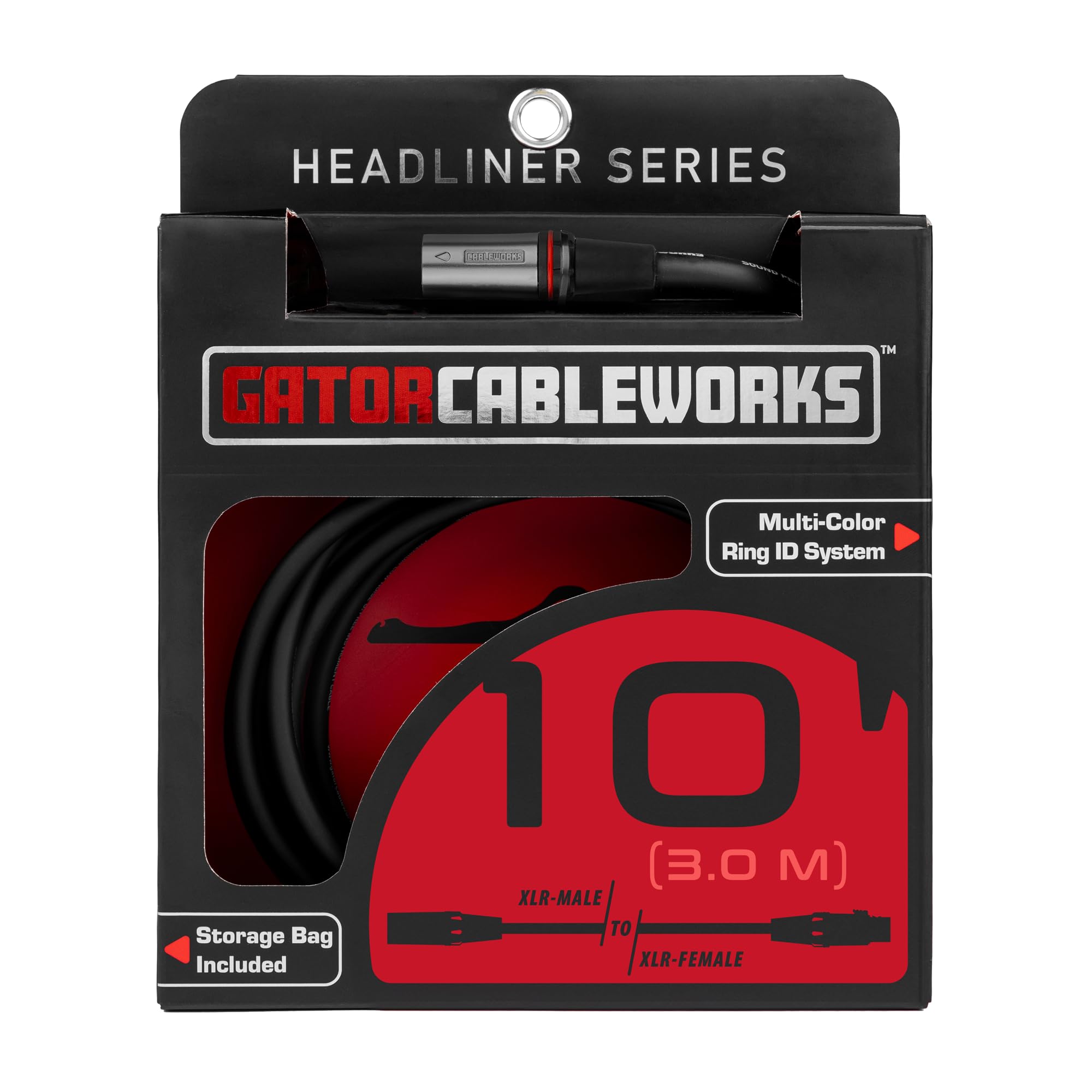 Gator Cableworks GCWH-XLR-10 Headliner Mikrofonkabel 3 m – XLR auf XLR – robust & flexibel