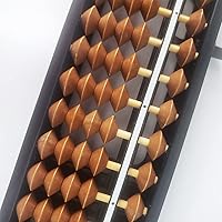 Vista 3 de Ábaco Soroban Profesional de 17 Columnas, Ábaco Matemático Estándar de Dígitos, Herramienta de Cálculo Matemático con Botón de Reinicio para Adultos