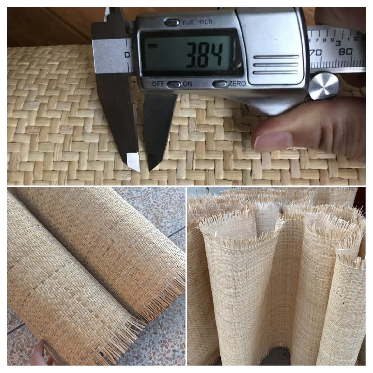 Rattan Geflecht Meterware 70 x 300cm Natürliches Wiener Geflecht für Möbel DIY