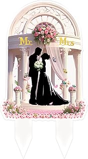 Unique Wedding Cake Topper - Mr & Mrs Acrylic Cake Decor for Bride Groom,Mr and Mrs Cake Toppers