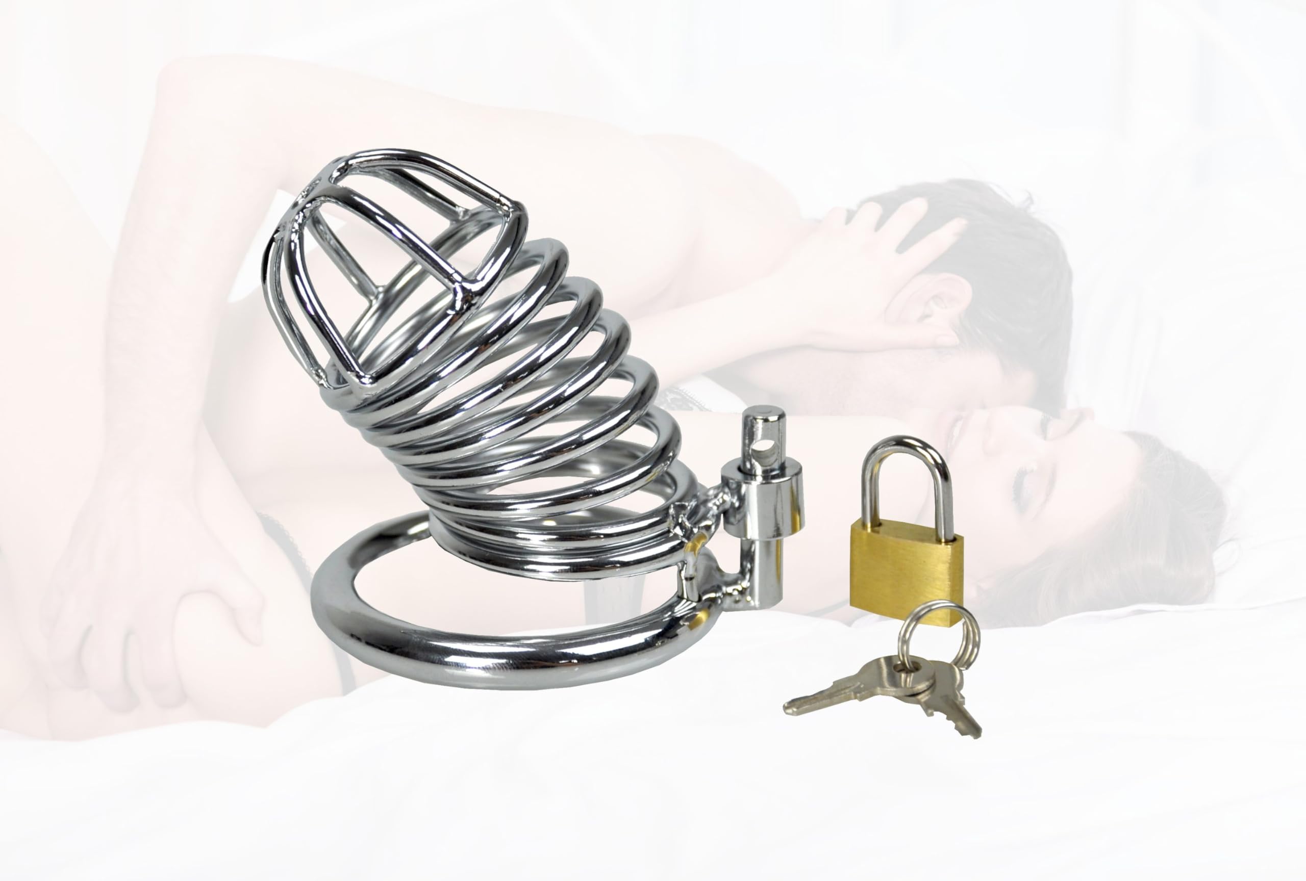 Jaula de Pene Cinturón de Castidad de Metal Grande con 3 Anillos De Gallo Jaula de Castidad Bondage Fetiche Juguetes Sexuales Para Hombres