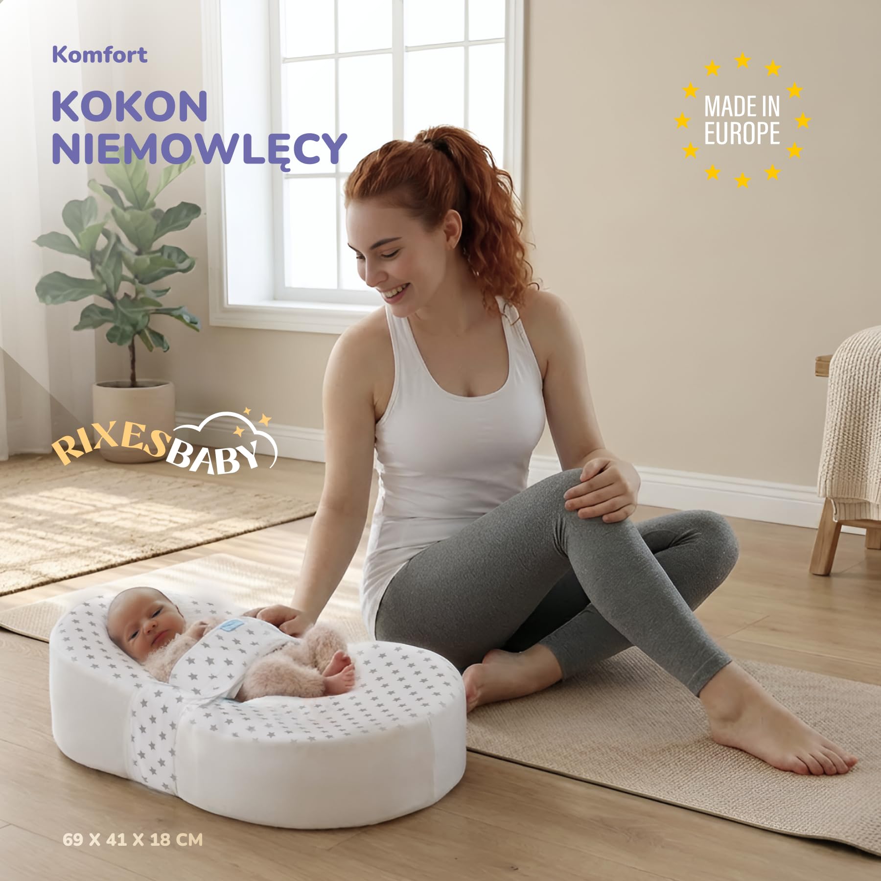Cocoon RixesBaby Premium Memory Foam dla Niemowląt EU (Gwiazdki)