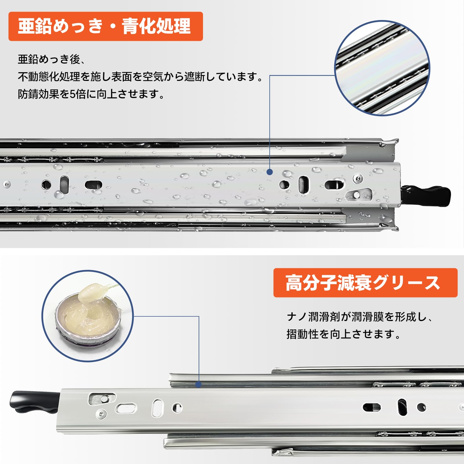 Amazon.co.jp: ToBeGreat 重量用 スライドレール 1000MM ロック付き 幅