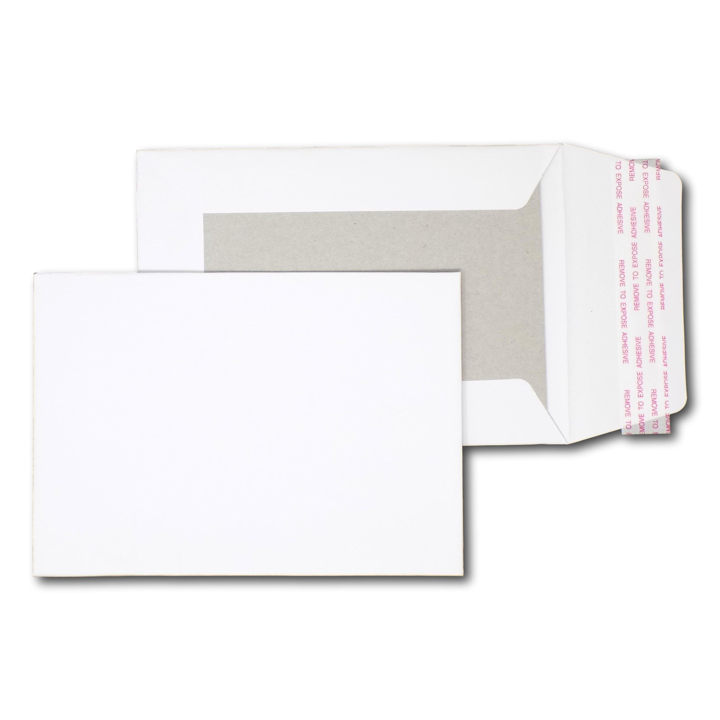 EPOSGEAR® A6 / C6 162mm x 114mm White Strong Hard Card Board Backed Peel and Seal Plain Envelopes (1000)