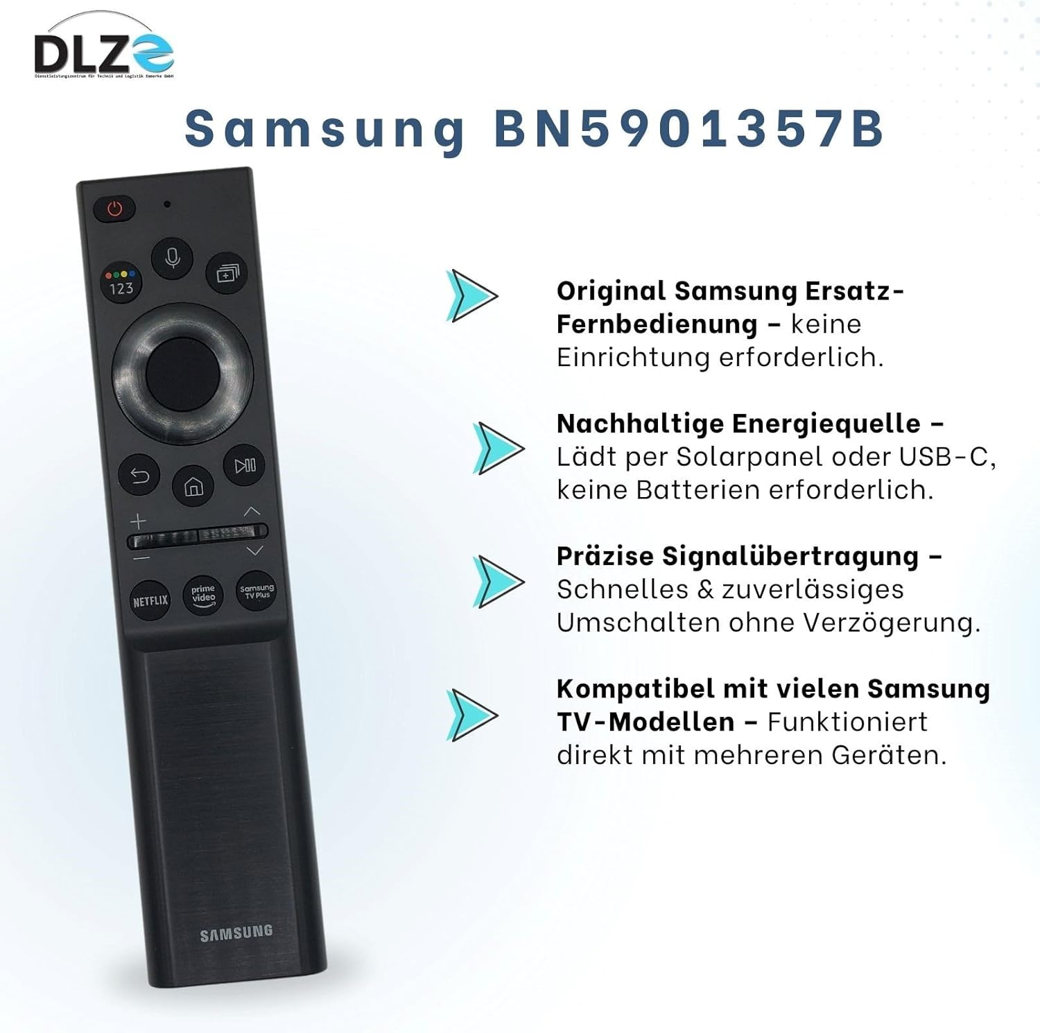 Samsung BN59-01357B remote control with key features highlighted