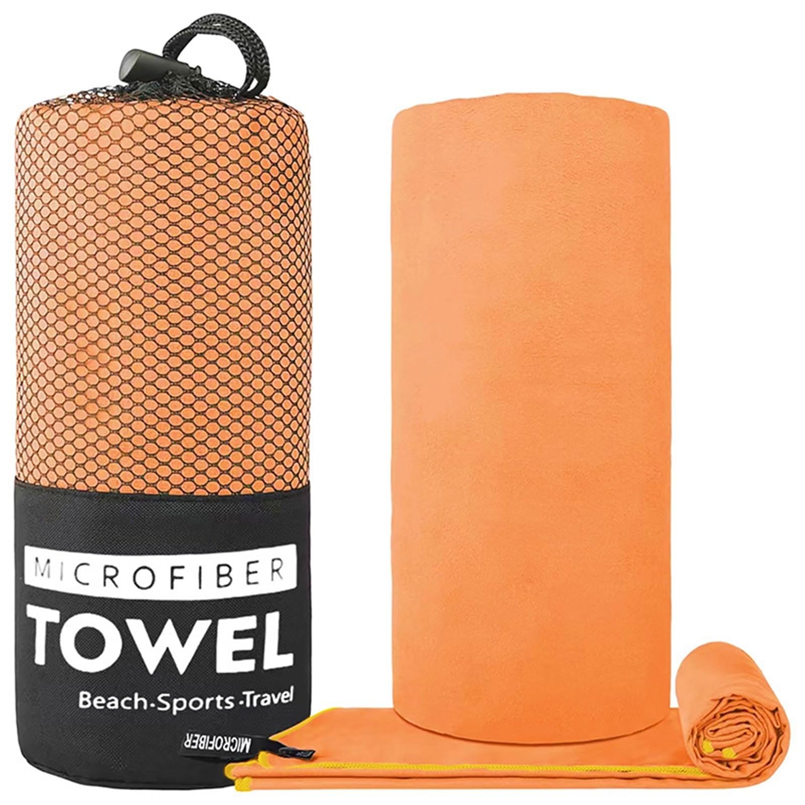 GMEqfhpOPS Quick-Drying Sports Towel Thick Sand Free Microfiber Quick Dry Towel, Super Absorbent Soft Swim BeachTowels for Men, Women Towels Bath(Orange,50x110cm)