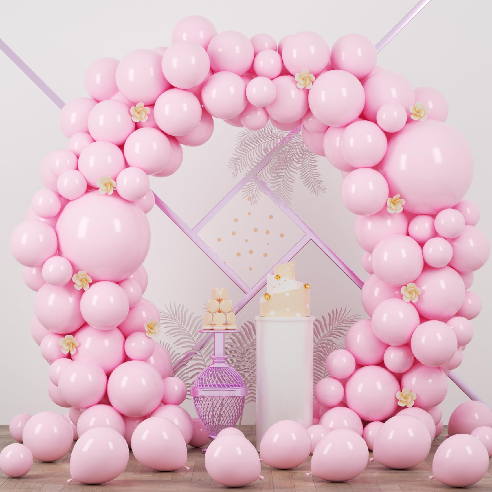 Voircoloria 90pcs Light Pink Balloons Garland Arch Kit, 18 12 10 5 Inch