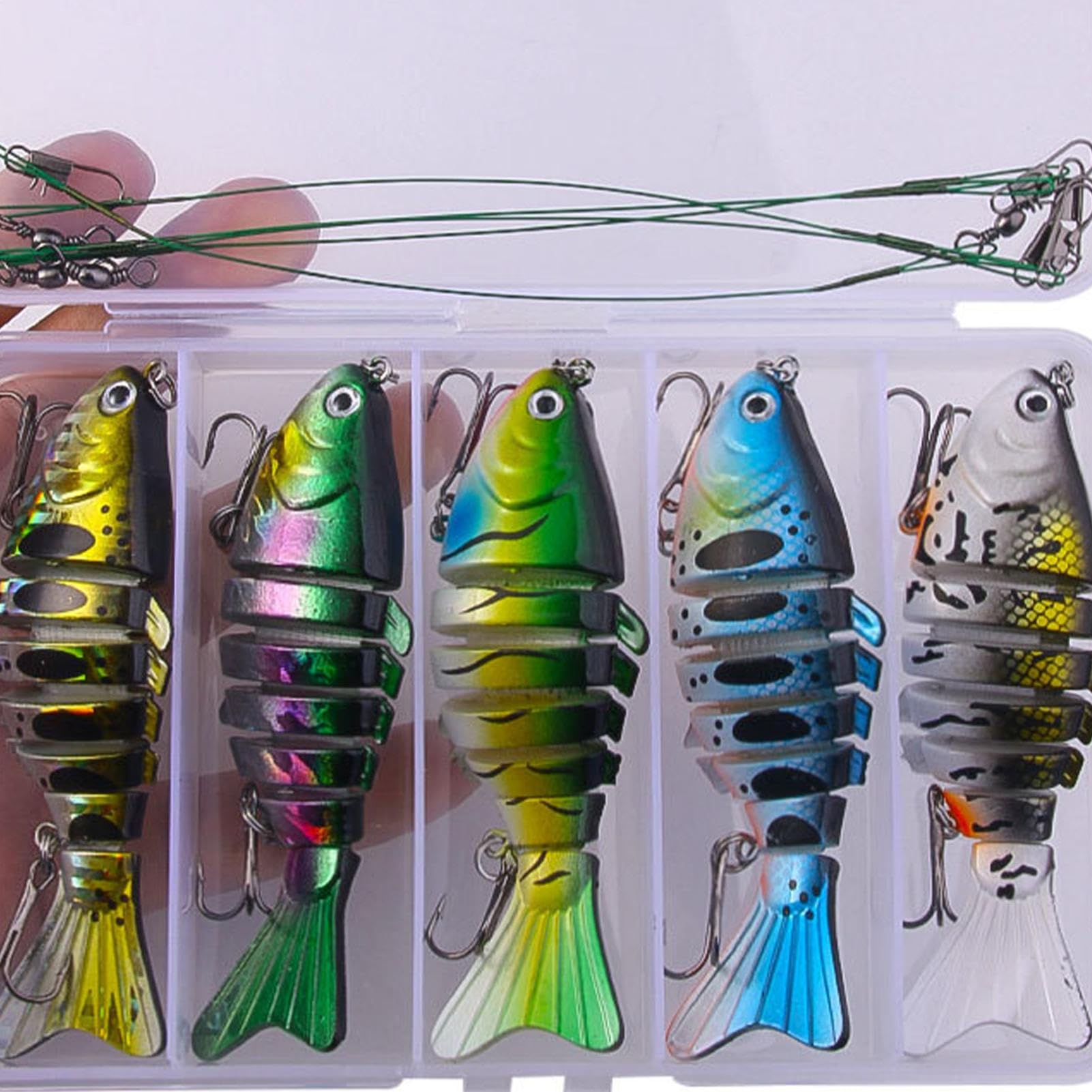 Leurre Flottant Poisson Nageur Pour Carnassiers - Queue Hélice, Yeux 3D, Revêtement Réfléchissant, Pour Bar, Brochet, Truite - 4