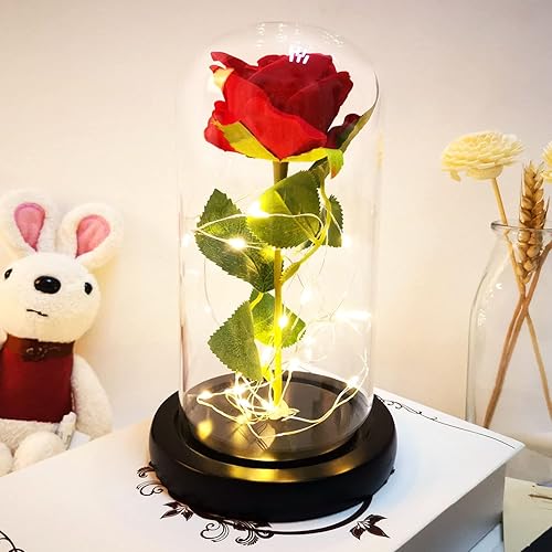 Miniatura 3 de JOBOSI Rosa roja luz nocturna de rosa regalos para madre regalo para mamá regalos para ella regalos para mujeres regalo para novia regalo para