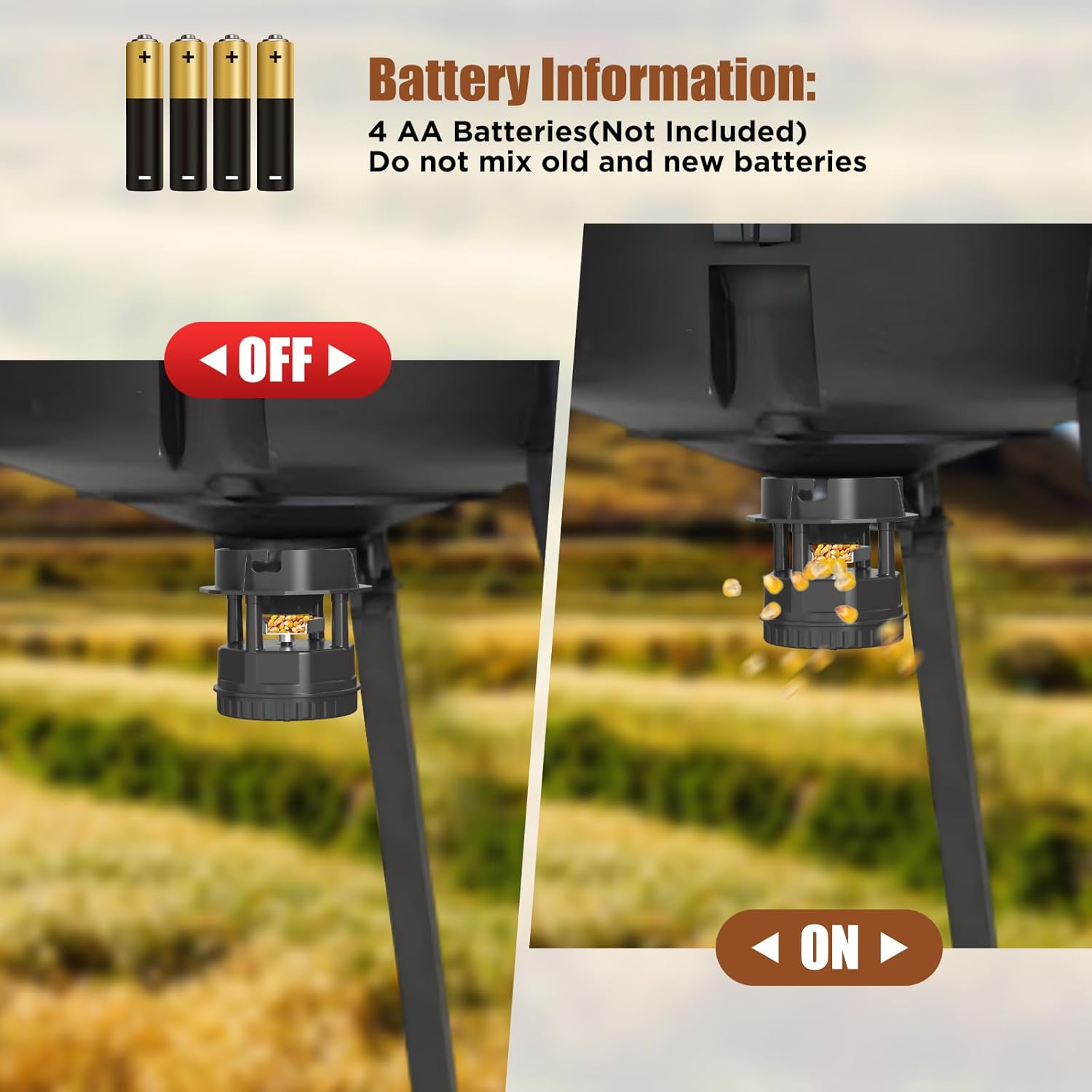 Deer Feeder Motor-Replacement Part Compatible with Moultrie Pro Series,Tripod & Hanging Models (Not for 5-Gallon Hanging Type),Up to 4 Feed Time,Batteries Not Included