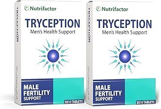 Nutrifactor Tryception Men’s Fertility Support, Boosts Sperm Count & Motility, Enhances Testosterone, Energy & Vitality, with Maca Root, Zinc, B12 & Selenium, 30 Vegan Capsules | Buy 1, Get 1 Free