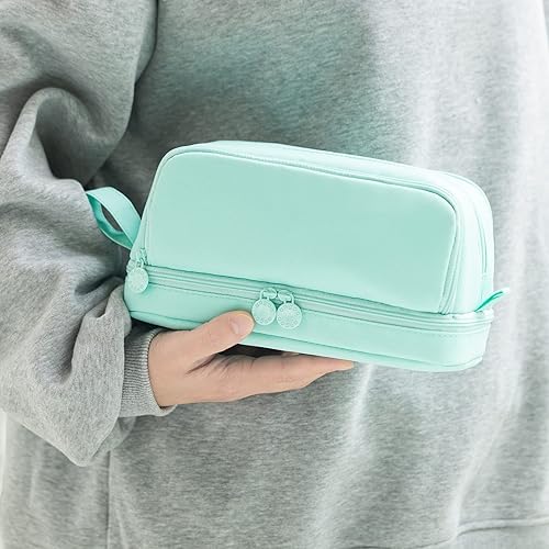 Miniatura 6 de CICIMELON Estuche para bolígrafos y lápices de gran capacidad con 4 compartimentos, bolsa organizadora de múltiples ranuras estética para útiles