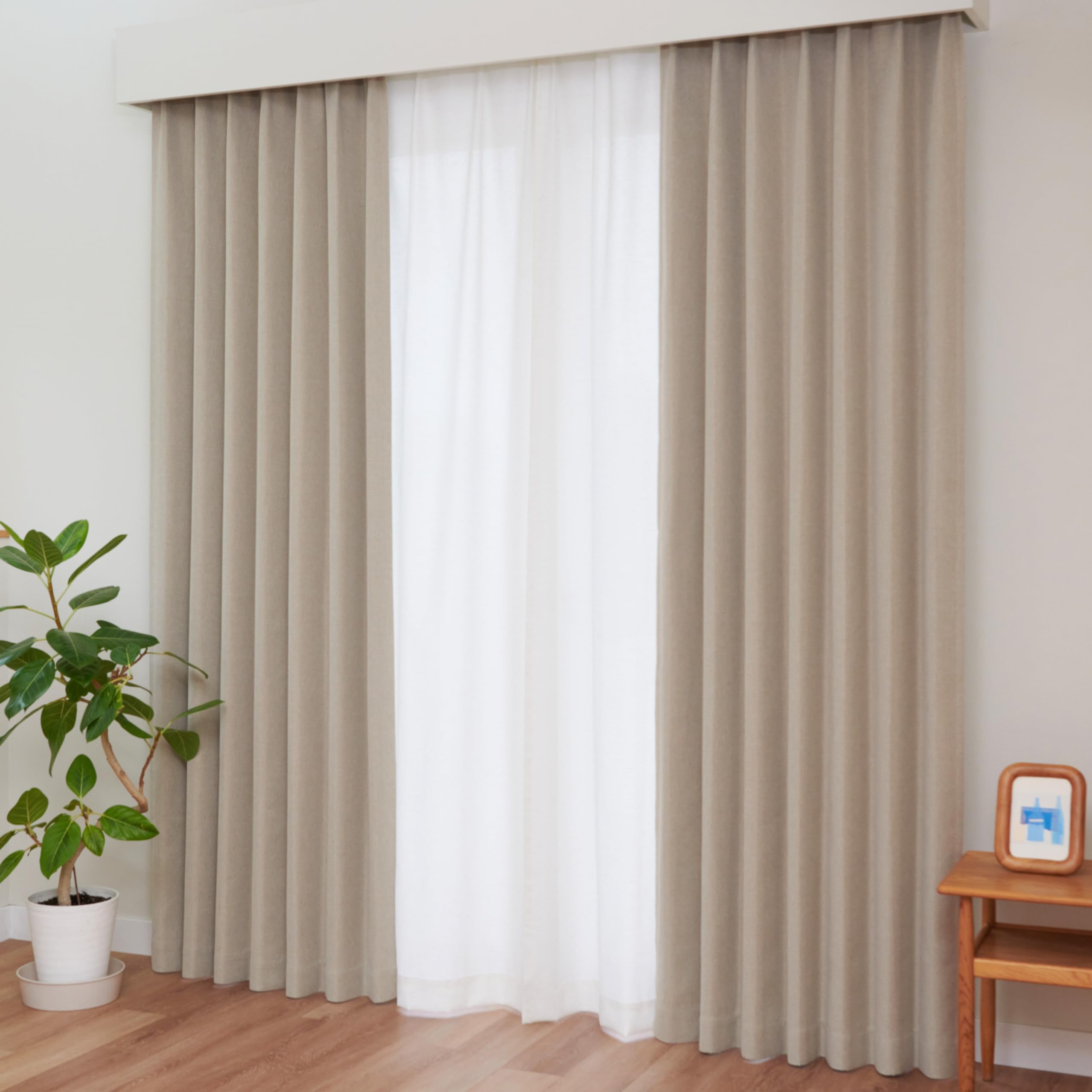 Amazon｜≪オーダー商品≫ 日本製 カーテン研究所≪二級遮光リネン風