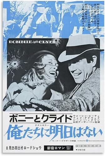 Bonnie & Clyde Movie Poster Print Canvas Painting Posters And Prints Wall Art Pictures for Living Room Bedroom Decor 08x12inch(20x30cm) Unframe-style