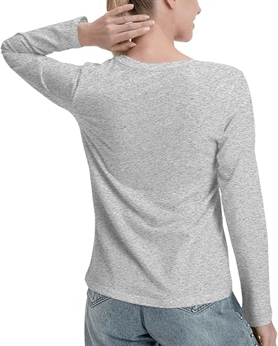 Miniatura 4 de Women Fall Long Sleeve Tshirts Womens Fashion Shirt Tops Round Neck T-Shirt Sweatshirt