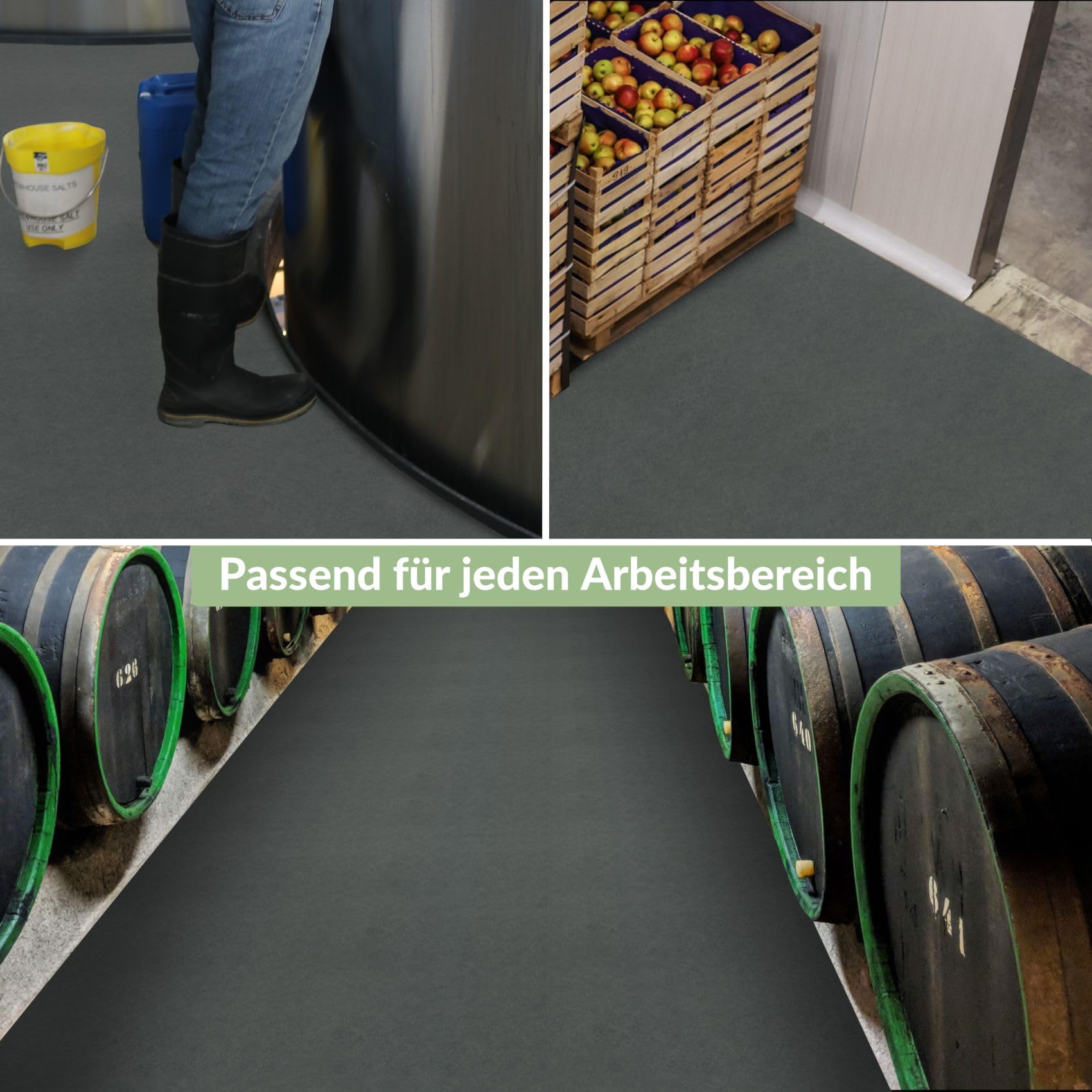 PVC Bodenbelag Meterware Vinylboden Vinyl Bodenbelag Fußbodenbelag 140cm Breite Uni Betonoptik Anthrazit 260 x 140 cm