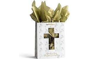 DaySpring Confirmation Communion Medium Gift Bag with Gold Cross