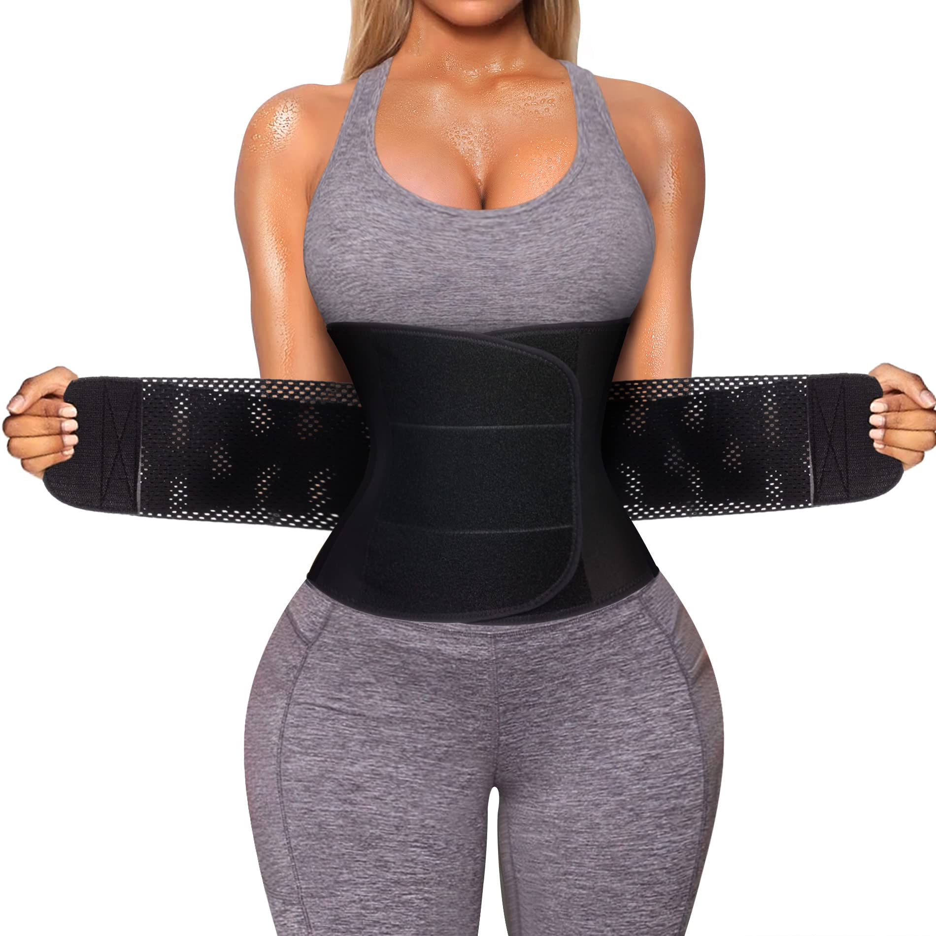 Women's Slimming Belt Sports Fitness Belt Sweat Belt Sauna Waist Trimmer Adjustable Waist Shaper with Velcro Fastening Neoprene Body Shaper