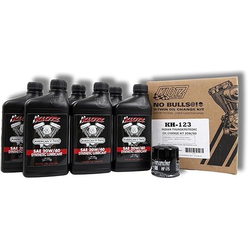 Klotz 6 Quart 20W-40 Synthetic Oil Change Kit for Indian™ Thunderstroke Motorcycle