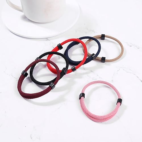 Miniatura 3 de Caiyao Pulseras de cuerda trenzada náutica pulsera de cordón trenzado ajustable, pulsera de cuerda marina marina hecha a mano, pulseras trenzadas