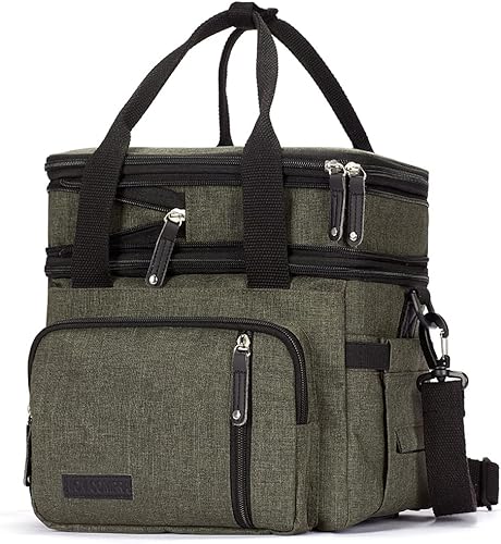 MOV COMPRA Movcompra - Lonchera aislada para adultos para el trabajo ampliable grande para mujeres y hombres a prueba de fugas con correa de hombro