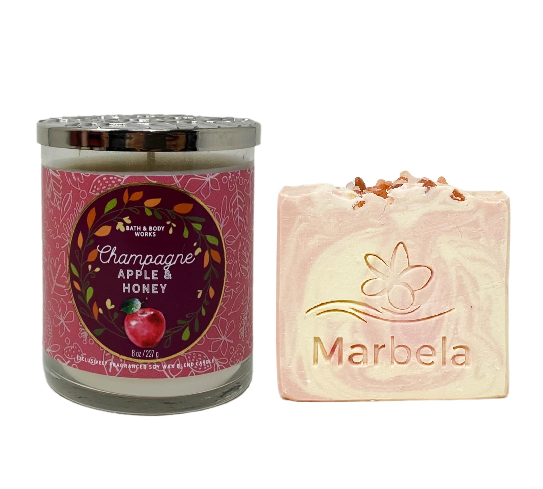 Bath & Body WorksChampagne Apple & Honey Single-Wick Scented Candle with a Himalayan Salts Springs Bar Soap