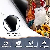 Vista 4 de Imán de vinilo para decoración de pollo de granja, para la parte delantera, para la parte delantera, para nevera de girasol de madera, gallo, puerta