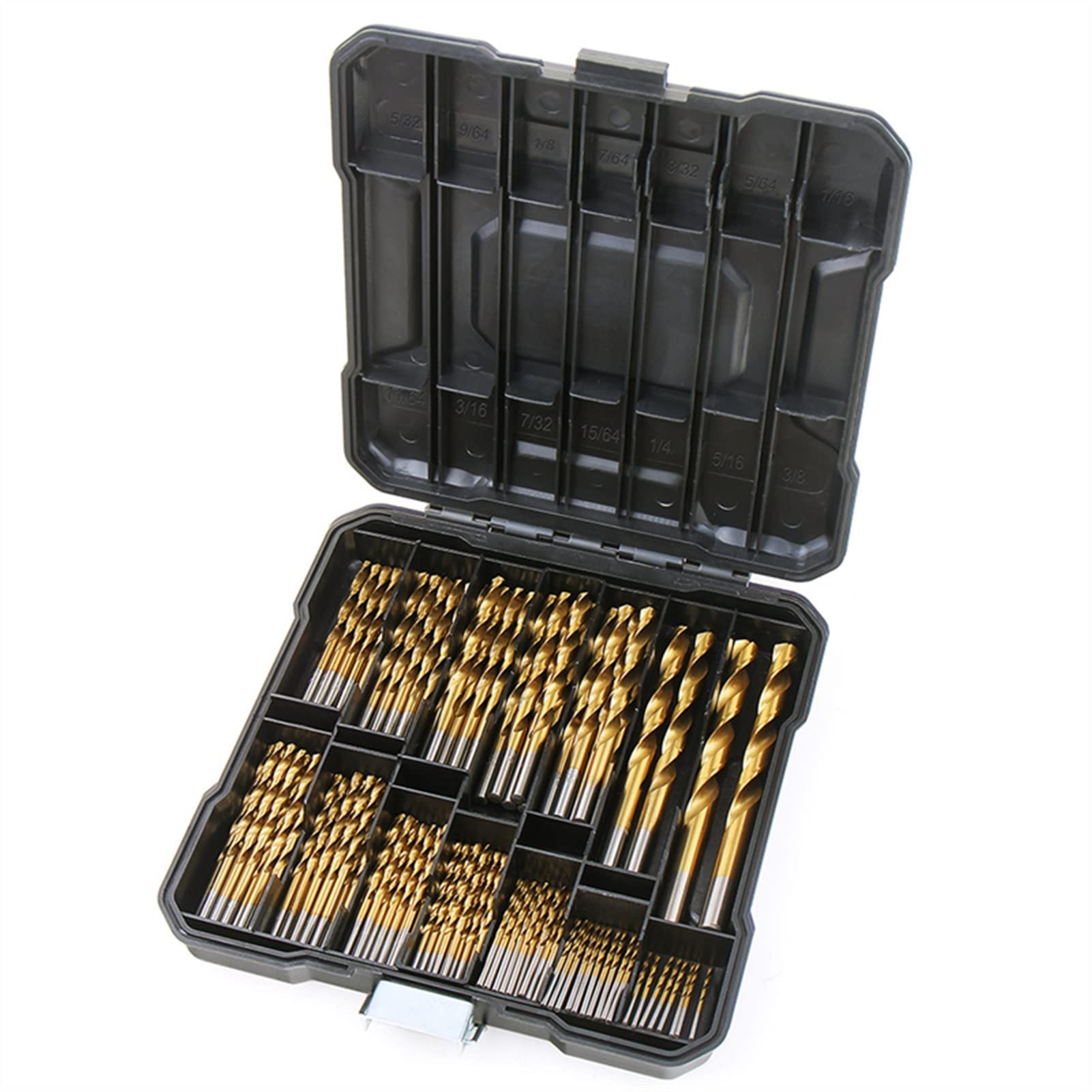 BATLAM 100 pièces à métaux HSS T-itanium métrique à métaux Ensemble 1-10mm Foret hélicoïdal pour métal Bois Plastique perceuse Ensemble d'accessoires
