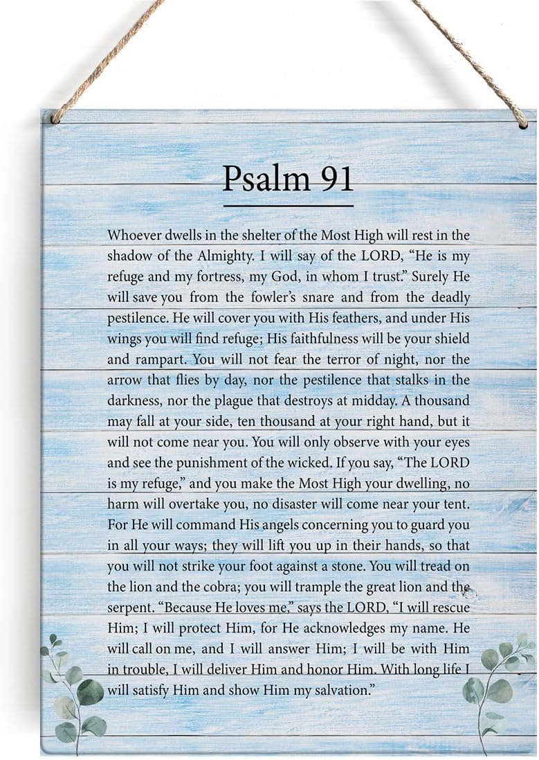 Inspirational Bible Verse Signs Wall Decor Religious Psalm