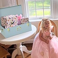 Vista 63 de Vixdonos Juego de 2 baúles decorativos de almacenamiento de caja de metal con asa (blanco con cierres de bronce)