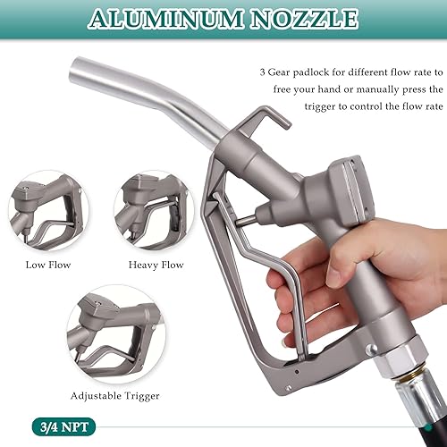 Miniatura 6 de Bomba de transferencia de combustible de 12 voltios, bomba de transferencia diésel con manguera de succión y boquilla de bomba de combustible, bomba