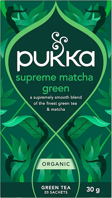 Pukka Supreme Matcha Green Tea Box - 20 Organic Tea Bags for Daily Vitality