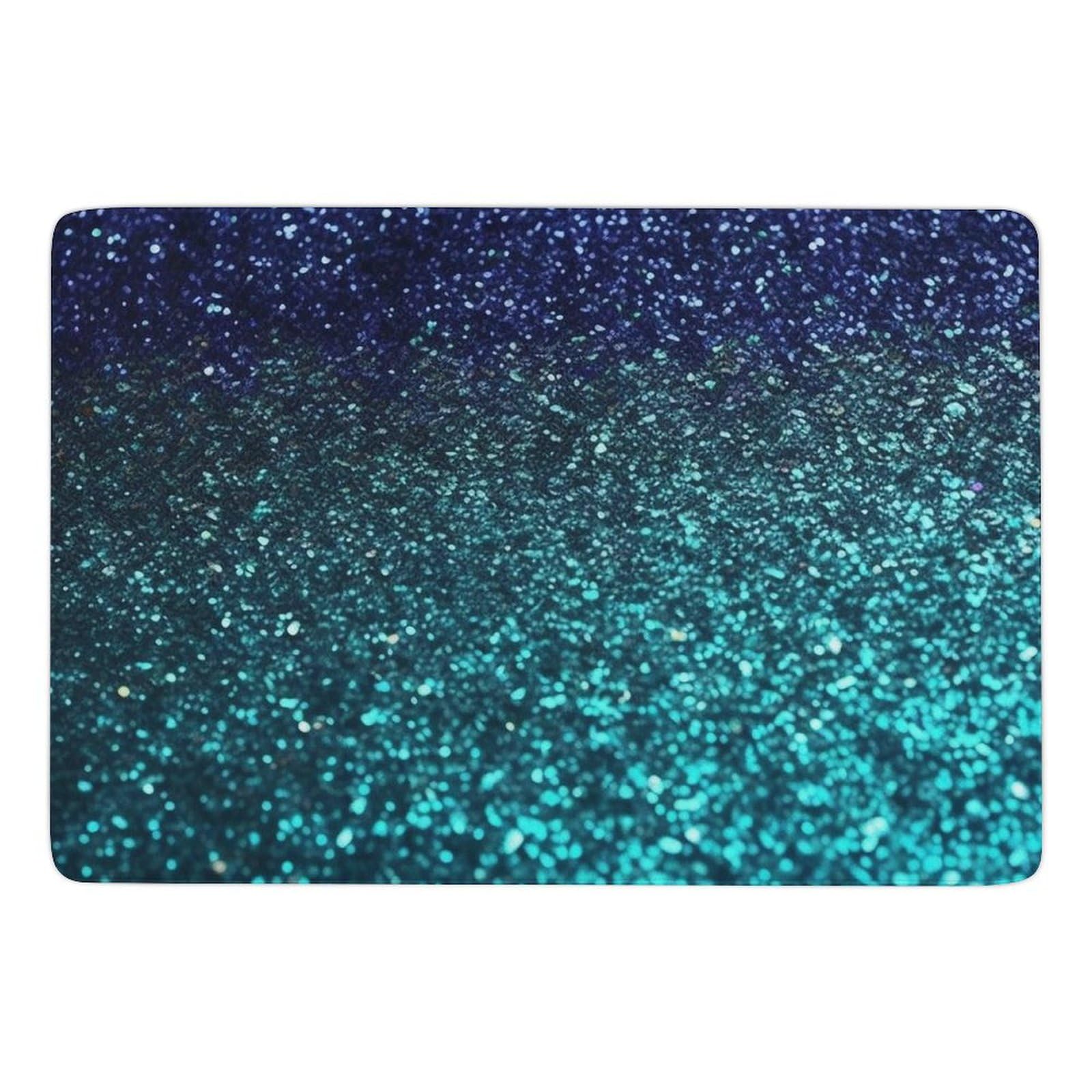 Tapis de bain bleu sarcelle pailleté antidérapant pour douche