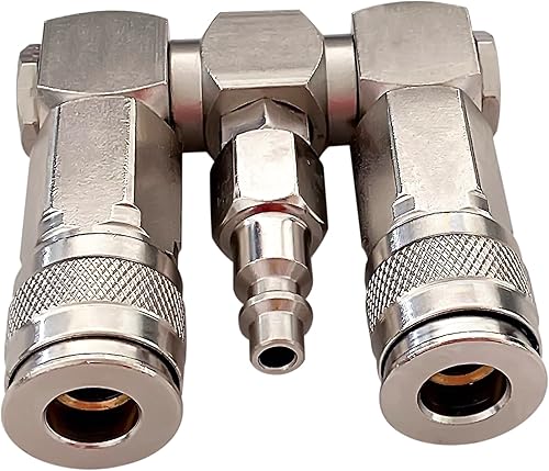 Conector de manguera de aire - Divisor de manguera de aire de 2 vías, accesorios para compresores de aire, conectores giratorios de 360 grados,