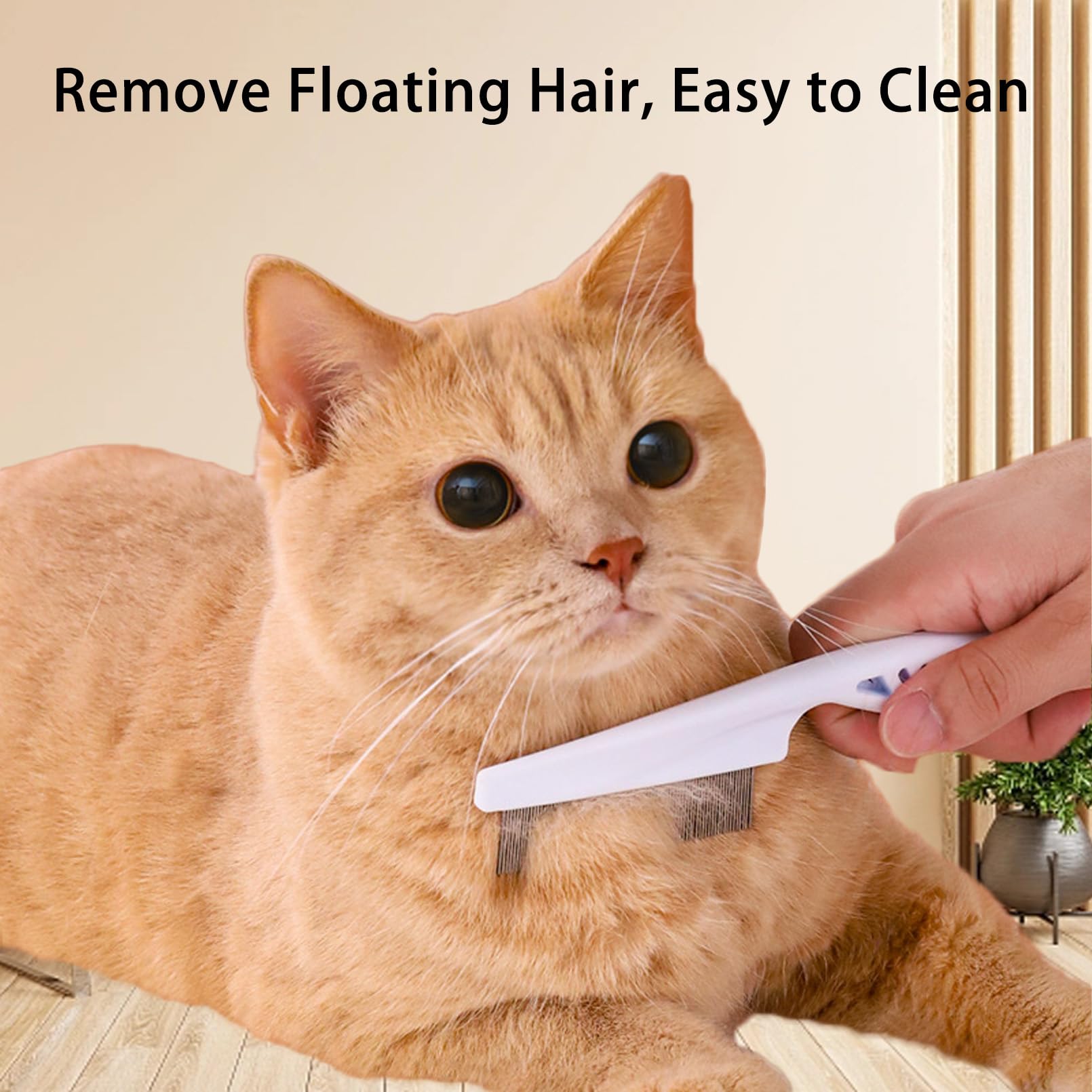 4 Pièces Peigne Anti Puces pour Chien et Chat, Anti Poux D'animaux avec Tête en Métal pour le Toilettage du Visage et Des Pattes - Cheveux Longs (Blanc)