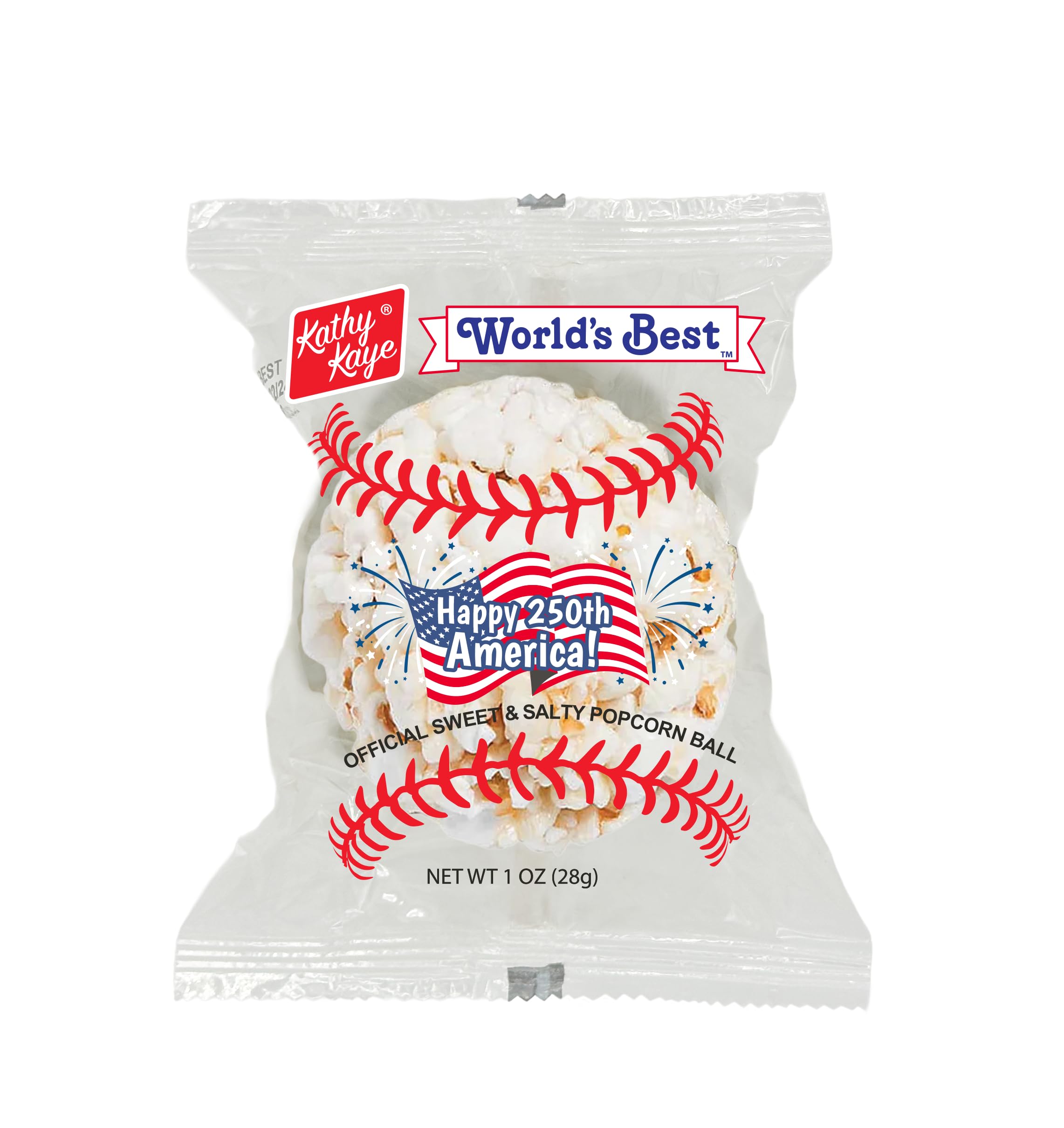 Baseball Sweet & Salty 1 oz. Popcorn Balls | Delicious, Crunchy, & Perfect for Snacking| Classic Sweet & Salty Flavor for Game Day, Parties & More | Box of 18