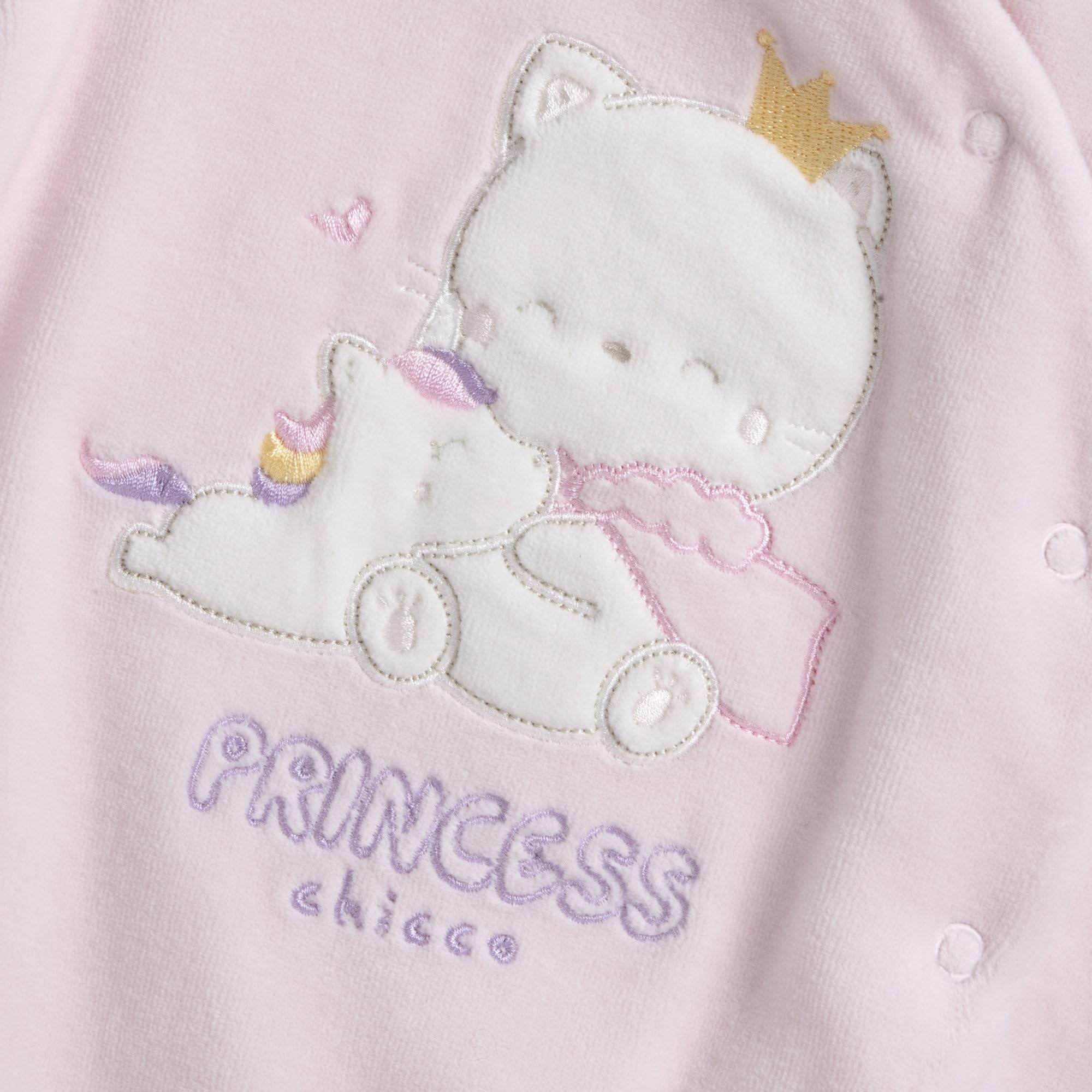Chicco, Pijama de Bebé para Niña de Suave y Cálida Chenilla con Cómoda Abertura Frontal, Adeucado para el Invierno, Ropa de Bebé 0-24 Meses, Designed in Italy