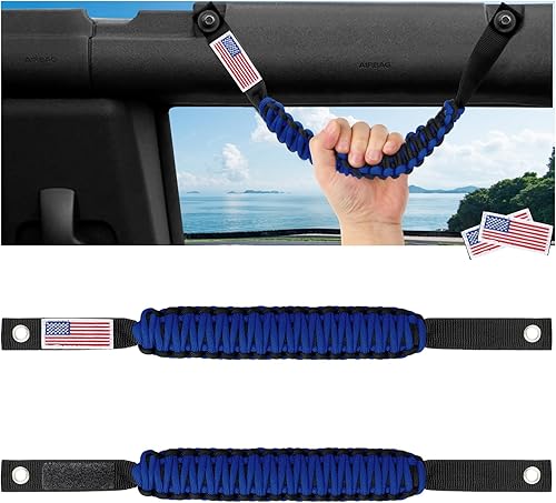 moveland Asas de agarre de barra antivuelco para Ford Bronco 2021 2022 2023 24 puertas, paquete de 2 asas de agarre de cuerda de paracaídas de alta moveland Asas de agarre de barra antivuelco para Ford Bronco 2021 2022 2023 24 puertas, paquete de 2 asas de agarre de cuerda de paracaídas de alta