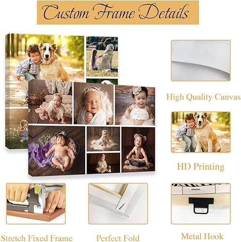 Miniatura 5 de DOARTDO Lienzo de collage personalizado con tus fotos, imágenes de lienzo personalizadas, regalo personalizado para familiares, bodas y amigos (7