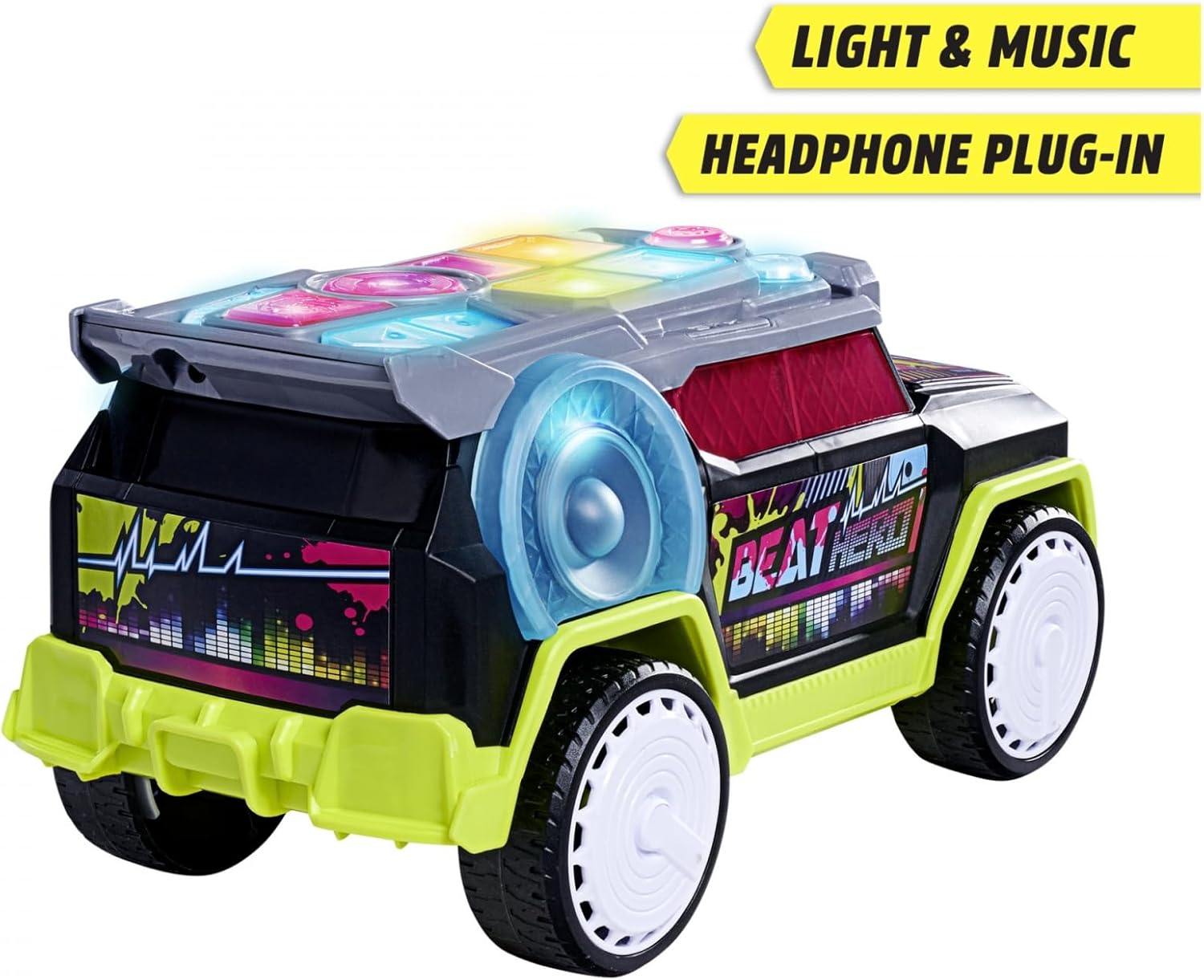 Dickie Toys - Beat Hero 203767001 +3 Years Car with Music Console, 22 Sounds, LED Lights, 3 Game Modes, Streat n Beatz