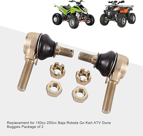 Miniatura 5 de GOOFIT Repuesto de extremo de barra de acoplamiento de 0.472 in x 0.472 in para buggies de dunas de 150 cc y 250 cc Baja Roketa Go Kart ATV Paquete