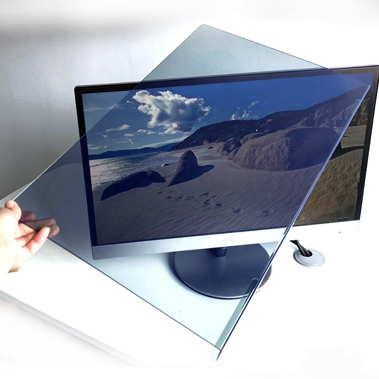 OWKAY Film acrylique à suspendre pour écran d'ordinateur avec lumière bleue