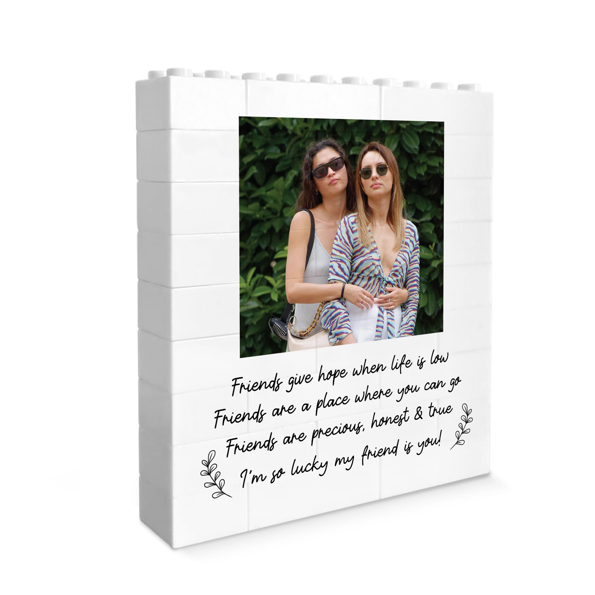 Red Ocean Friendship Photo Block Personalised Birthday Present For Her Building Block for BFF Christmas Bestie Best Friend Keepsake