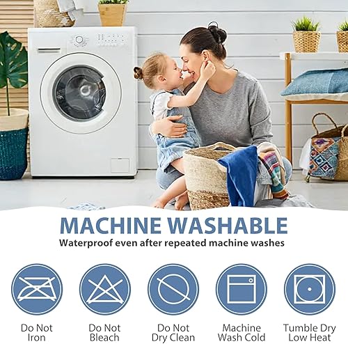 Miniatura 7 de HYMOKEGE Protector de colchón acolchado impermeable, funda de colchón transpirable tamaño Queen, protector de colchón silencioso con bolsillo