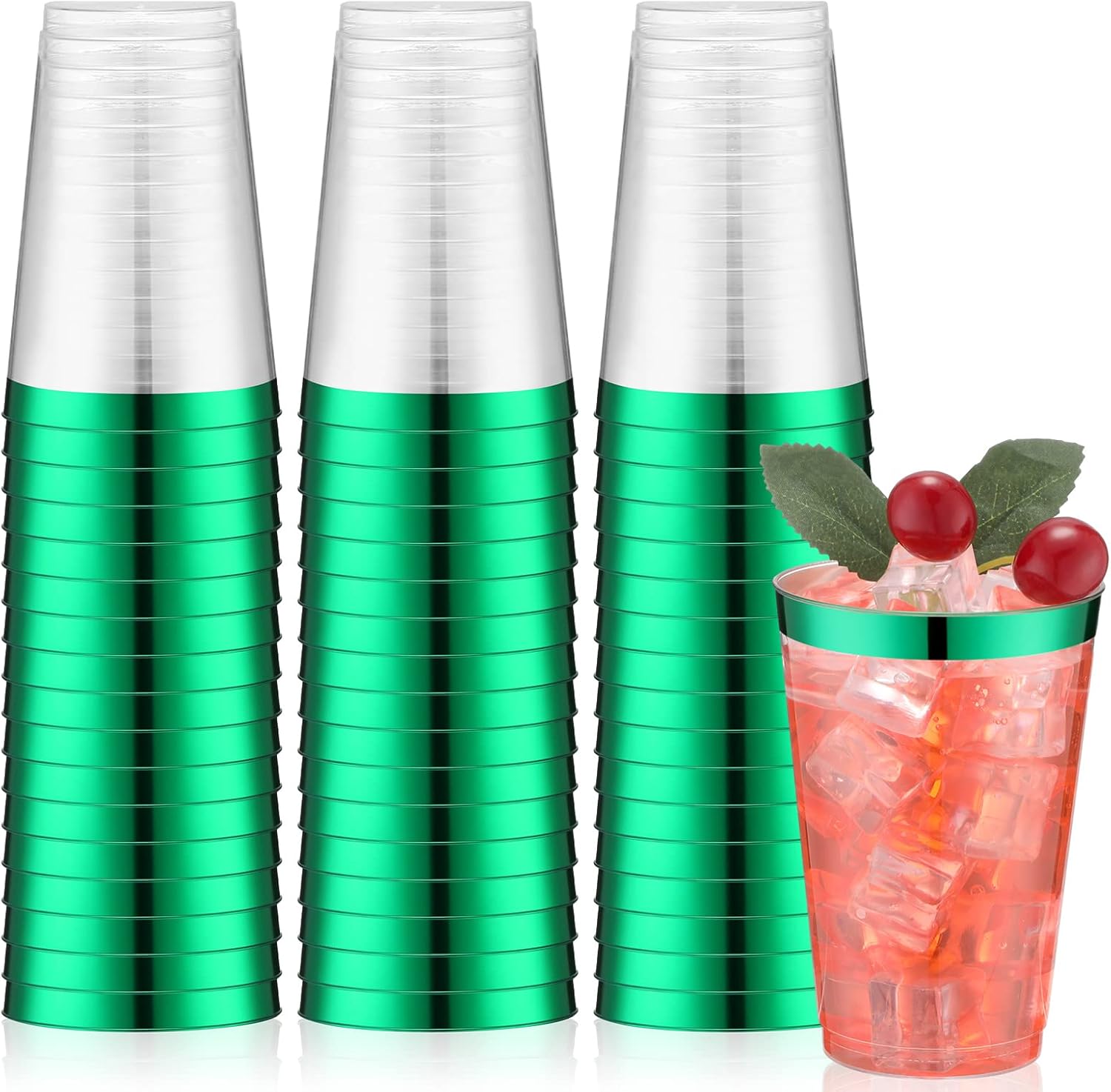 Norme 50 Pcs 14 oz Rimmed Disposable Wine Cups Hard Clear