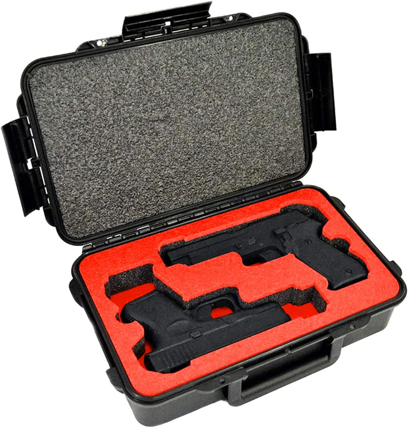 2 Pistol Medium Duty Lightweight 2 Pistol Gun Sport Case – Double Handgun TSA Approved Storage - Doro Case with Military Grade Foam Insert
