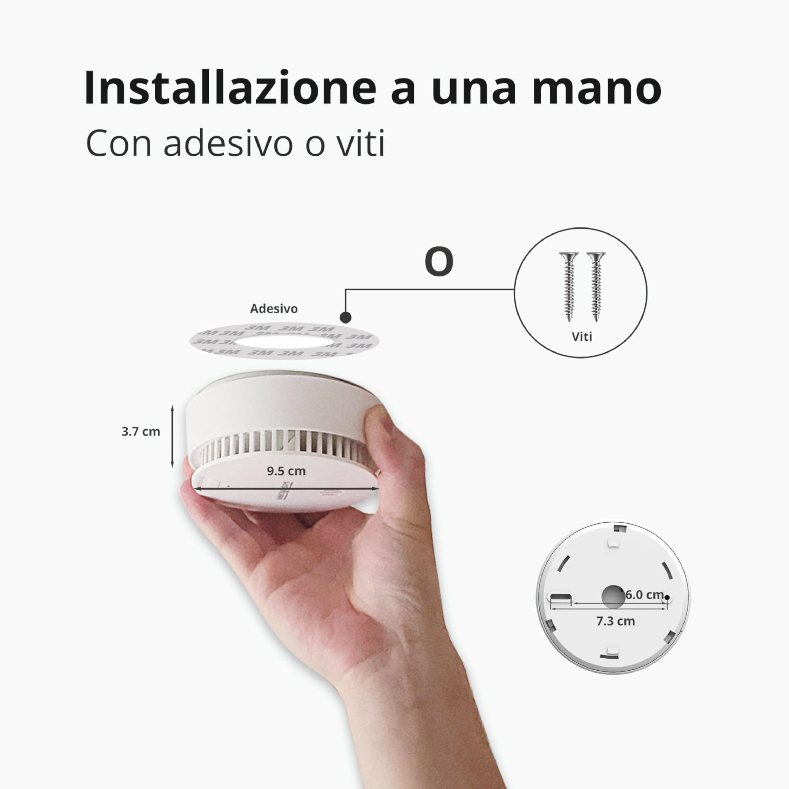 Rilevatore di Fumo WiFi, Rilevatore Fumo Wi-Fi Intelligente con App Wisualarm, Allarme Fumo con Batteria Sostituibile, Rilevatore di Incendio Conformi a EN14604