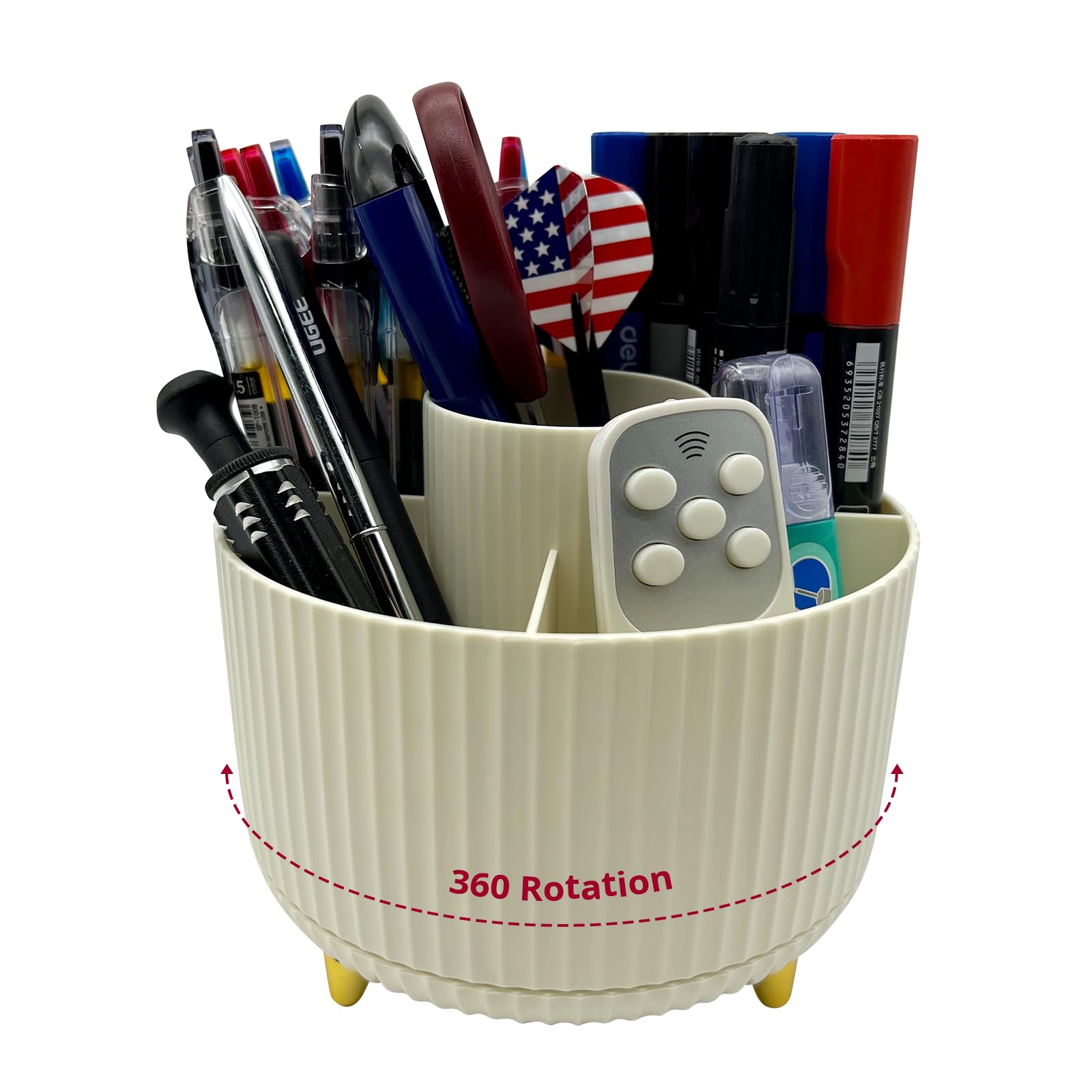 LiteTour 360° Rotating Storage Organizer, Multi-Purpose Desk Organizer for Office, Home, Makeup & Kitchen, Stationery Holder for Pens, Brushes, Skincare & Countertop Storage
